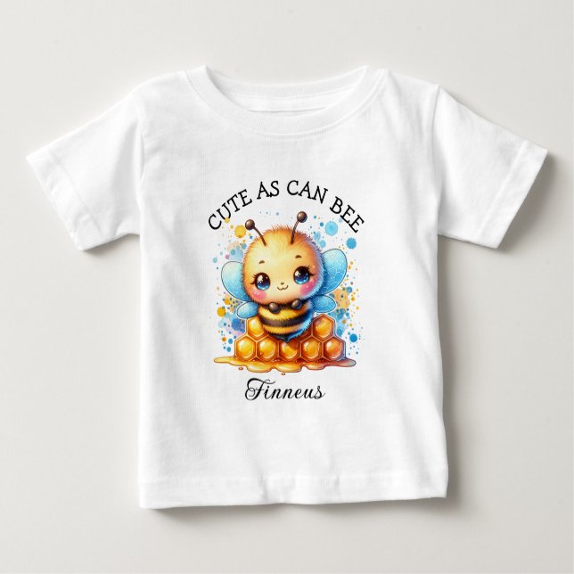T-shirt Pour Bébé Plus mignon qu'il n'y paraît | Miel abeille Baby B (Devant)