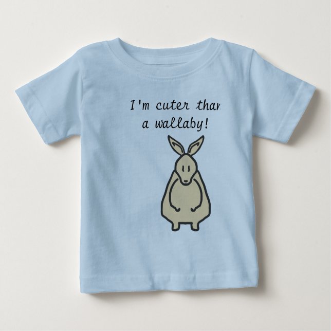 T-shirt Pour Bébé Plus mignonne qu'une conception de wallaby (Devant)