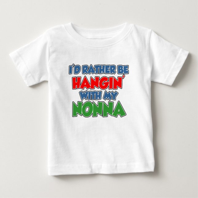 T-shirt Pour Bébé Plutôt accroche avec Nonna (Devant)