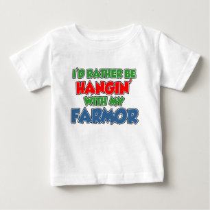 T-shirt Pour Bébé Plutôt Être Accroché Avec L'Agriculteur