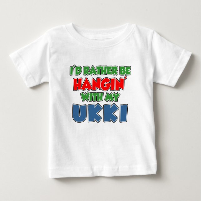 T-shirt Pour Bébé Plutôt Être En Train De Croquer Avec Ukki (Devant)