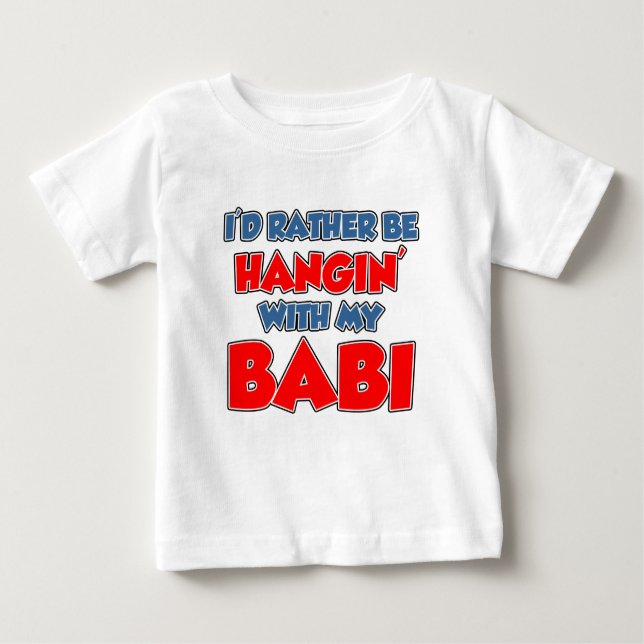 T-shirt Pour Bébé Plutôt Hangin Babi (Devant)