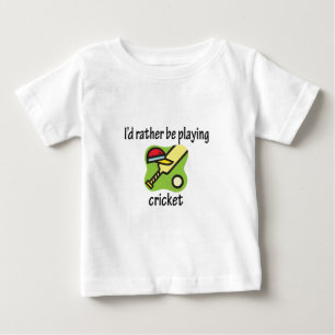 T-shirt Pour Bébé Plutôt joue au cricket