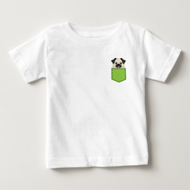 T-shirt Pour Bébé Poche animal chien (Devant)