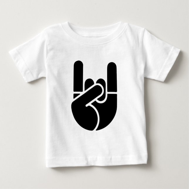 T-shirt Pour Bébé Pochoir de main de roche (Devant)