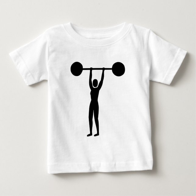 T-shirt Pour Bébé Poids Lifting 02 - Noir (Devant)