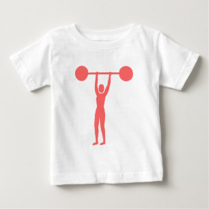 T-shirt Pour Bébé Poids Lifting 02 - Rose Tropical