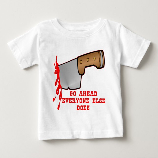 T-shirt Pour Bébé Poignardé par le couteau dans le dos (Devant)