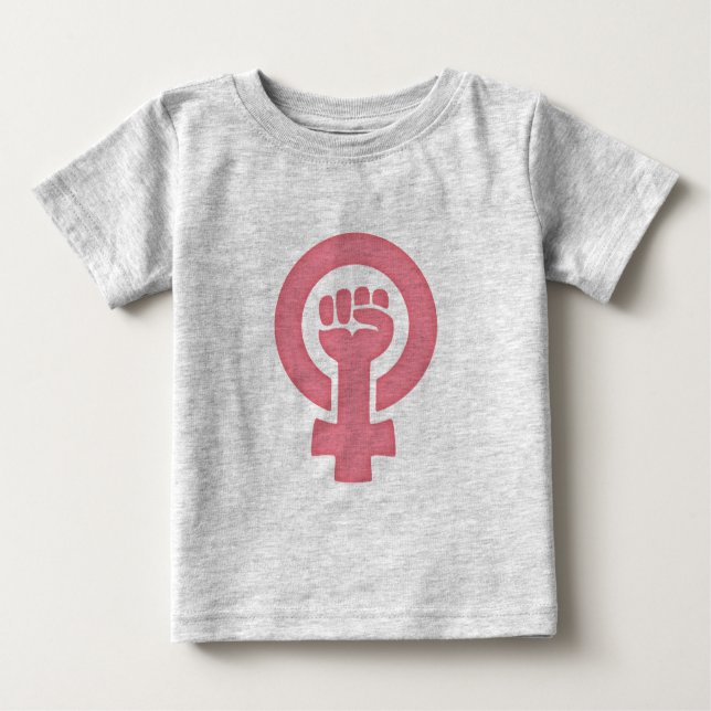 T-shirt Pour Bébé Poing féministe (Devant)
