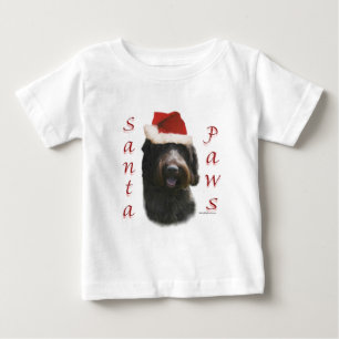 T-shirt Pour Bébé Pointeur à poils durs Griffon Père Noël Paws