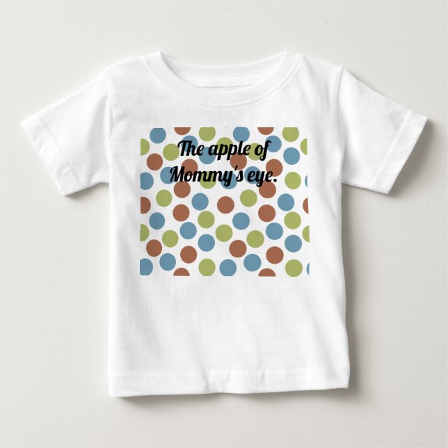 T-shirt Pour Bébé Points bleus, verts et Brown (Devant)