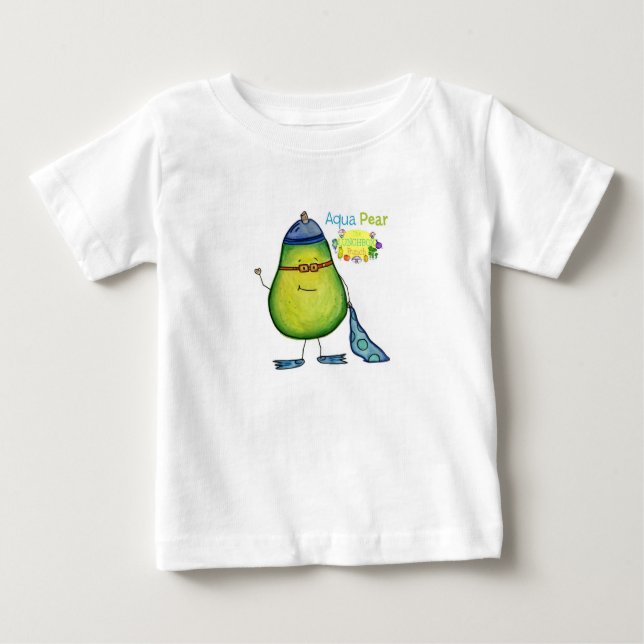 T-shirt Pour Bébé Poire d'Aqua, pièce en t de bébé (Devant)