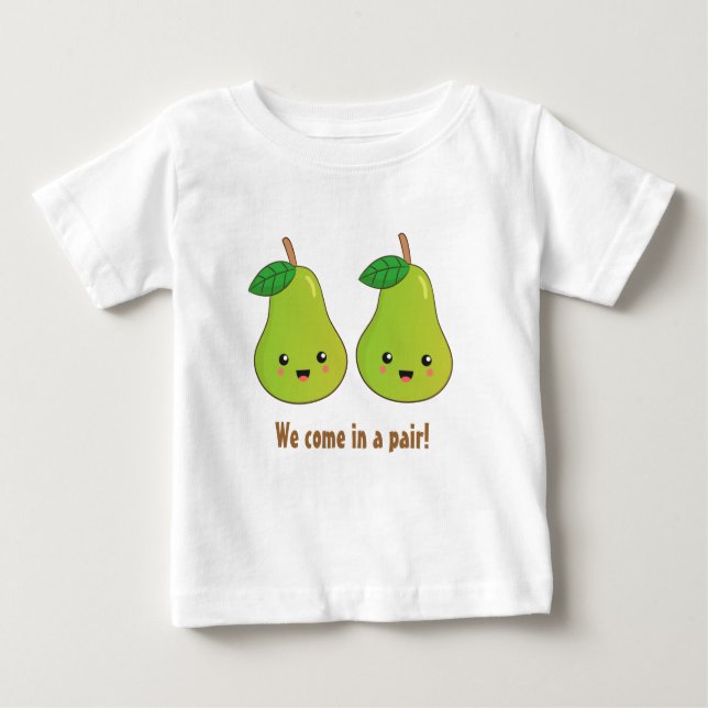 T-shirt Pour Bébé Poires mignonnes qui viennent en paire (Devant)