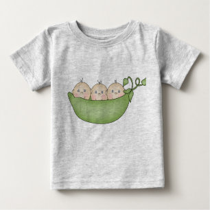 T-shirt Pour Bébé Pois de triplet dans une cosse