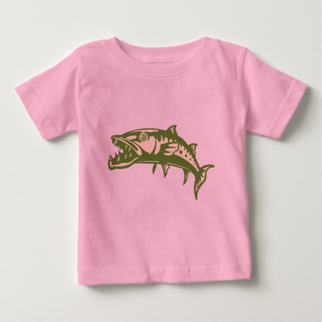 T-shirt Pour Bébé Poisson Barracuda #4 (Devant)