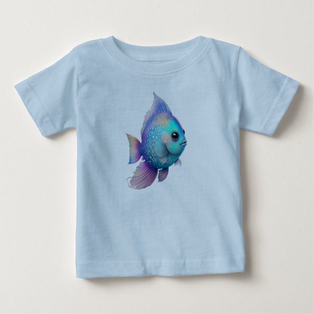 T-shirt Pour Bébé Poisson Couleurs Cristal (Devant)