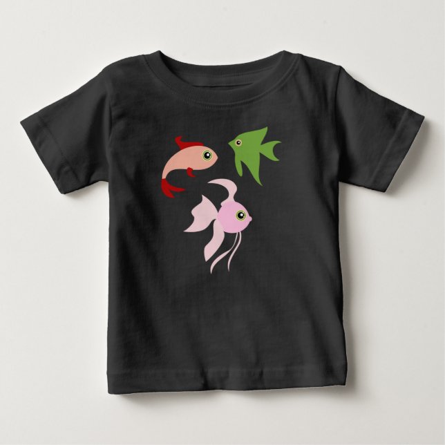 T-shirt Pour Bébé Poisson de dessin (Devant)
