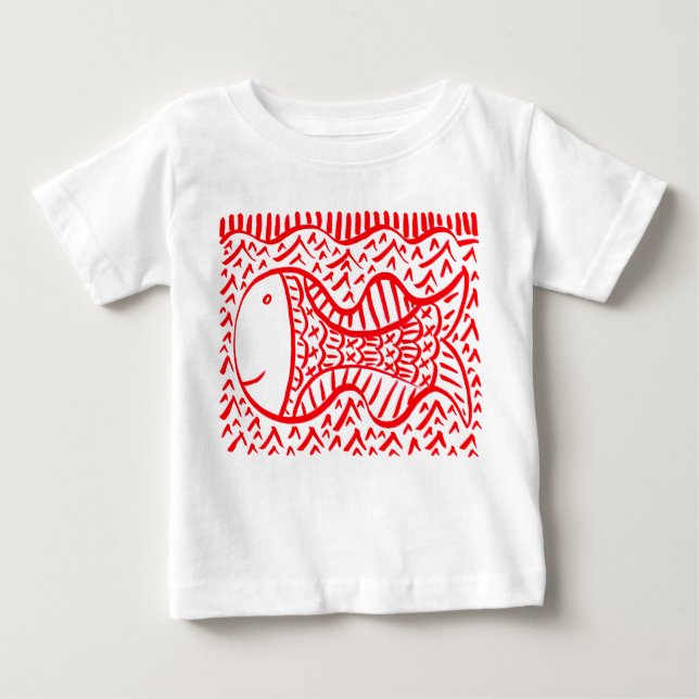 T-shirt Pour Bébé Poisson rouge (Devant)