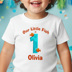 T-shirt Pour Bébé Poisson sous la mer Premier Anniversaire