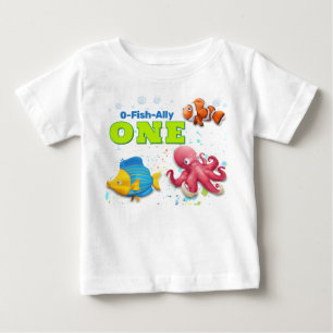 T-shirt Pour Bébé Poisson Tropical Coloré Enfants Premier Anniversai