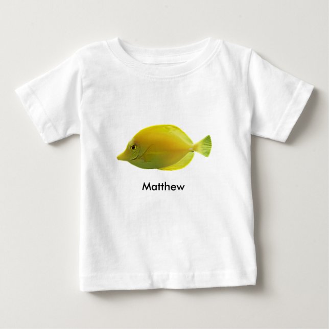 T-shirt Pour Bébé Poisson Tropical Jaune (Devant)