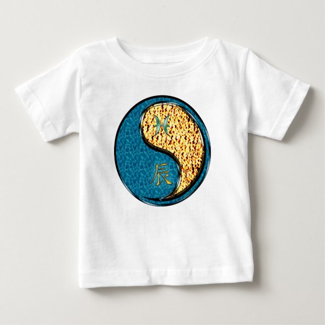 T-shirt Pour Bébé Poissons & Dragon de Feu (Devant)