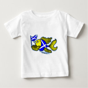 T-shirt Pour Bébé Poissons écossais avec le bébé patriote de drap