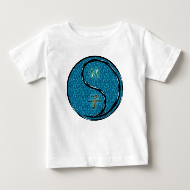 T-shirt Pour Bébé Poissons & Rat d'eau (Devant)