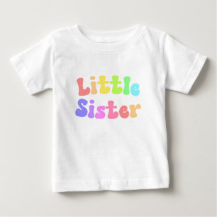 T-shirt Pour Bébé Police de caractères Rétro Colorée Petite Soeur