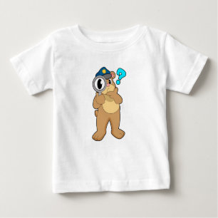 T-shirt Pour Bébé Police de l'ours Verre de nivellement