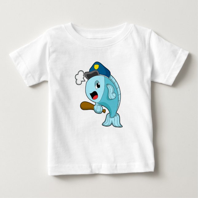 T-shirt Pour Bébé Police des poissons casquette de police (Devant)