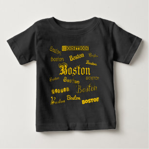 T-shirt Pour Bébé Polices jaunes de Boston
