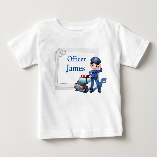 T-shirt Pour Bébé Policier Customisé (Devant)