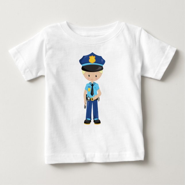 T-shirt Pour Bébé Policier, Policier, Policier, Policier, Cop, Cheve (Devant)