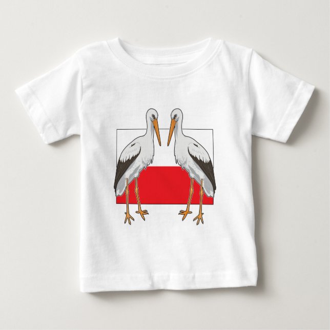 T-shirt Pour Bébé Polish white stork (Devant)