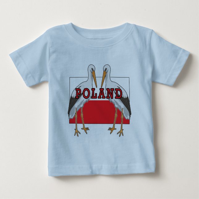 T-shirt Pour Bébé Polish white Stork (Devant)