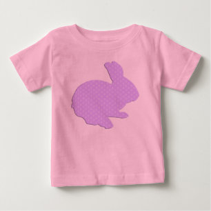 T-shirt Pour Bébé Polka violet point Silhouette Lapin de Pâques Chem