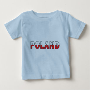 T-shirt Pour Bébé Pologne aux couleurs du drapeau polonais