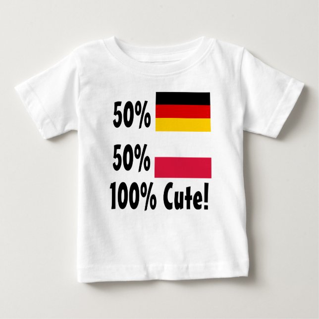 T-shirt Pour Bébé Polonais 100% de l'Allemand 50% de 50% mignon (Devant)