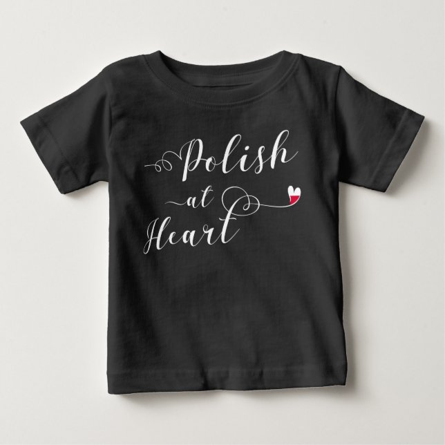 T-shirt Pour Bébé Polonais Au Coeur, Pologne (Devant)