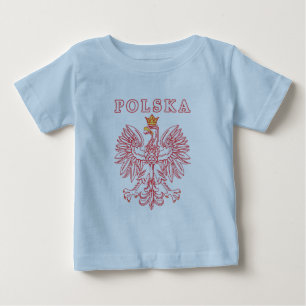 T-shirt Pour Bébé Polska Avec Aigle Rouge Polonais