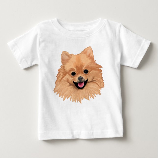 T-shirt Pour Bébé Pomeranian (Devant)