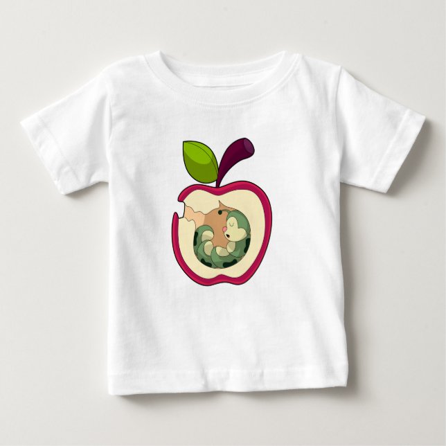 T-shirt Pour Bébé Pomme à bec à chenille (Devant)