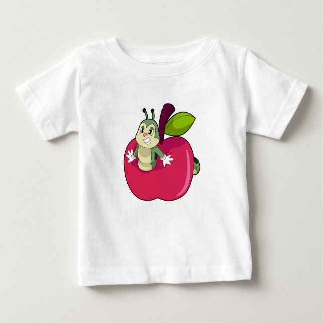 T-shirt Pour Bébé Pomme Caterpillar (Devant)