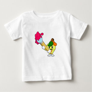 T-shirt Pour Bébé Pomme comme Peintre avec pinceau