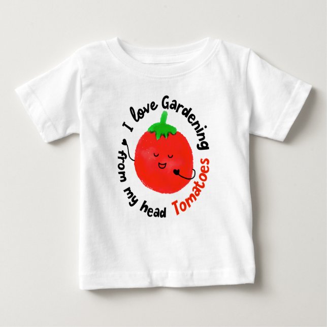 T-shirt Pour Bébé Pomme de Tomate Positive - De Ma Tête Tomates (Devant)