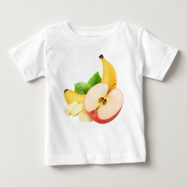 T-shirt Pour Bébé Pomme et banane (Devant)