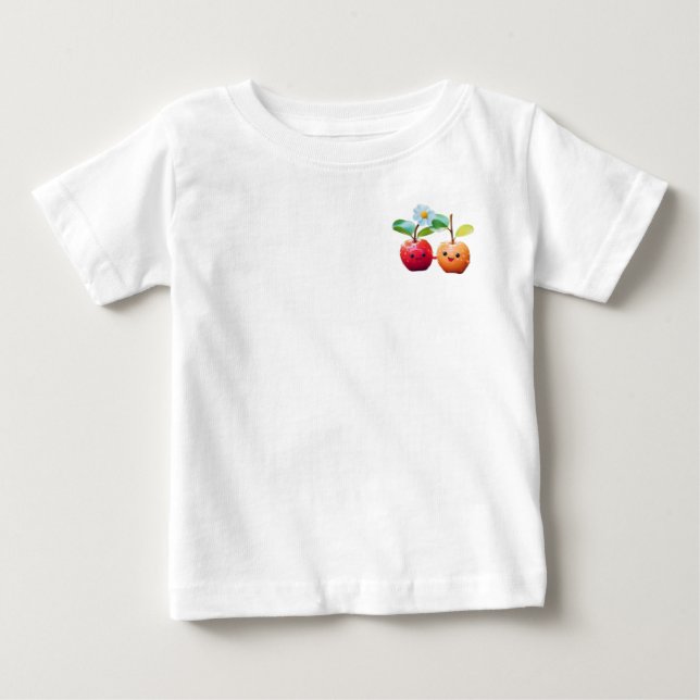 T-shirt Pour Bébé Pomme jumelle (Devant)