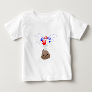 T-shirt Pour Bébé Poo Emoji Voler Avec Ballons