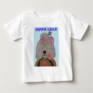 T-shirt Pour Bébé Poodle Hippie Fille